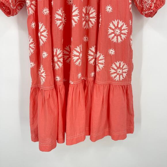 Devotion Twins | Coral Embroidered Cotton Dress S - Picture 14 of 16